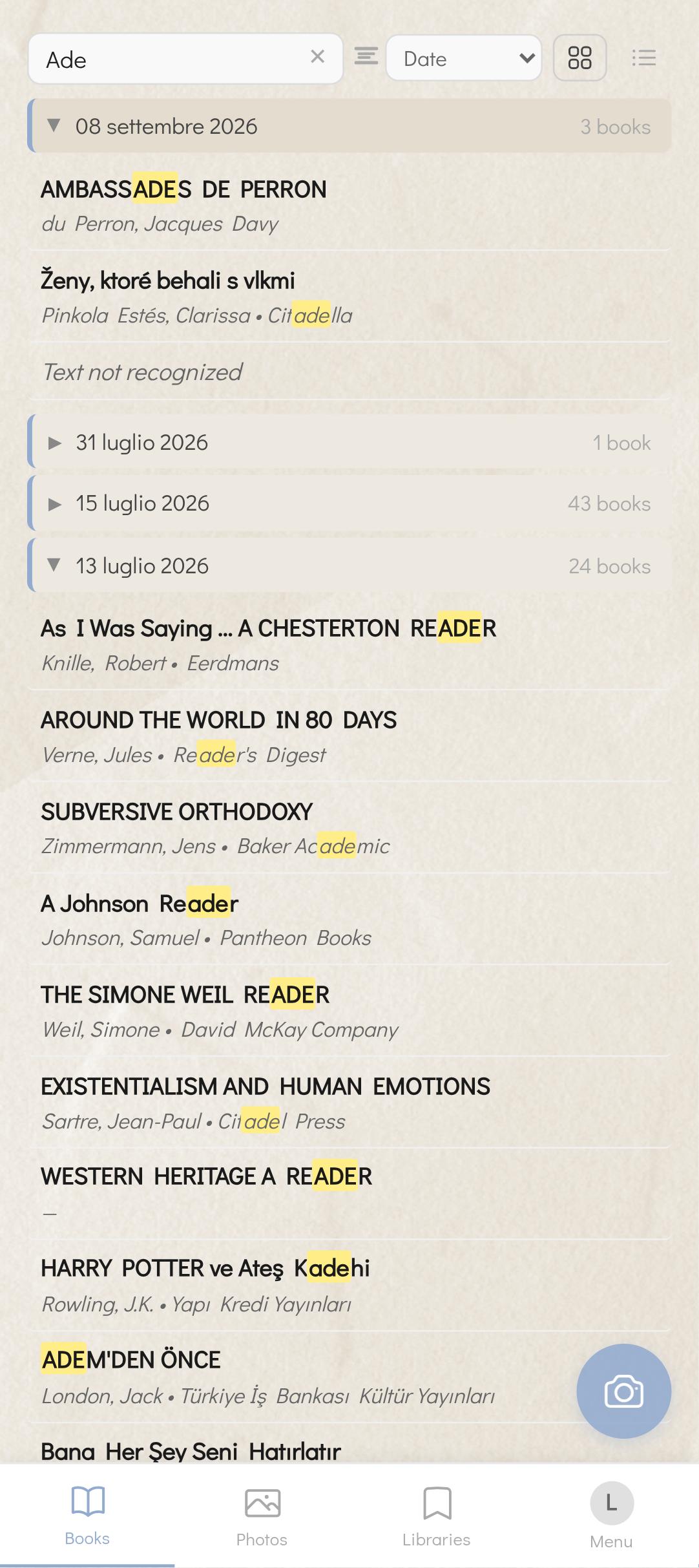 Ricerca globale nella libreria